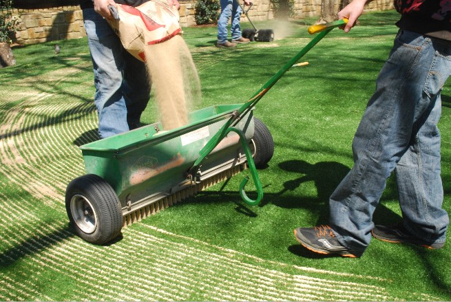 Naperville artificial grass installation - base layer